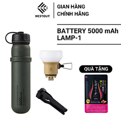 COMBO Pin Dự Phòng 5000 mAh Và Đèn LED Dã Ngoại 7.5W NESTOUT - Hàng Chính Hãng - ELECOM OFFICIAL SHOP