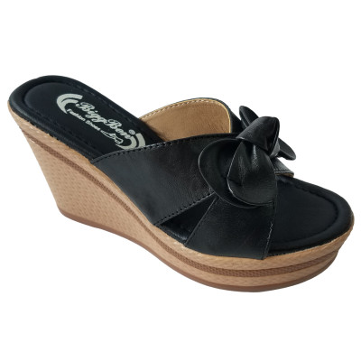 Dép Đế Xuồng Nữ BIGBEN Da Bò Thật Cao 9 Phân DX55