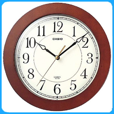 Đồng Hồ Treo Tường Casio IQ-126-5DF Vỏ Gỗ,  Kim Trôi Im Lặng
