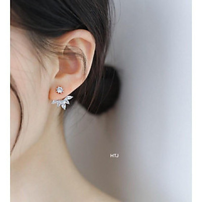 Bông tai bạc thời trang cao cấp chất liệu bằng bạc Ý SA012c - Bạc trang sức PKG