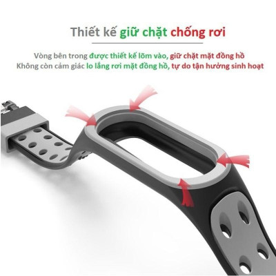 Dây Silicon cao cấp hai khóa nhiều màu sắc dành cho Xiaomi Miband 5 6 7