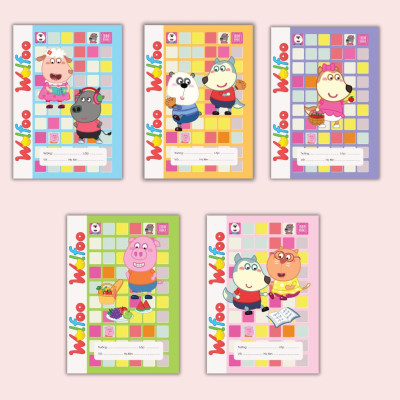 Combo 5 Cuốn Vở 48 Trang 4 Ô Ly WOLFOO