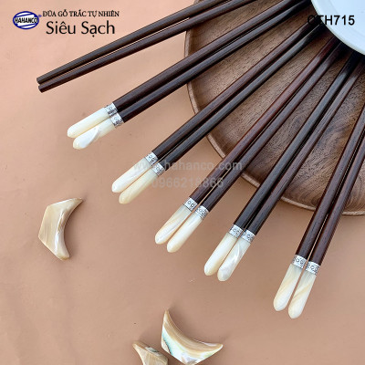 Đũa Trắc đầu ốc biển đai Bạc Super VIP - đủ mẫu (10 đôi/Hộp) dành cho nhà giàu - Sang trọng - Đẳng cấp