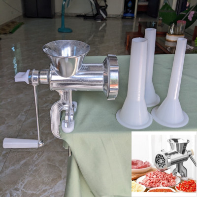 Máy Xay Thịt Quay Bằng Tay Chất Liệu Gang Size 10 - Kèm 3 Ống Nhồi, Chất Lượng Loại Tốt