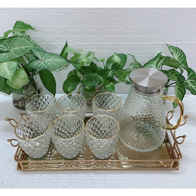 SET BÌNH, CỐC THỦY TINH, KHAY VÀ GIÁ ÚP CỐC