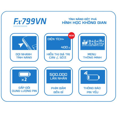 Máy Tính Khoa Học Flexio - Thiên Long Fx799VN - Màu Xanh Dương