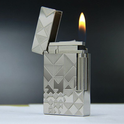 Vỏ Hột Quẹt Bật Lửa Gas Đá S.T Upon D57B Thiết Kế Họa Tiết Hình Khối Độc Đáo - Dùng Gas Đá Cao Cấp