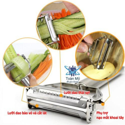 Dụng Cụ inox Nạo củ quả inox đa năng 3 trong 1 có thể bào sợi