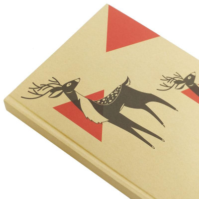 Sổ Bìa Cứng Kẻ Ngang 80gsm Đôi Nai - The Sun - Họa Tiết Đỏ