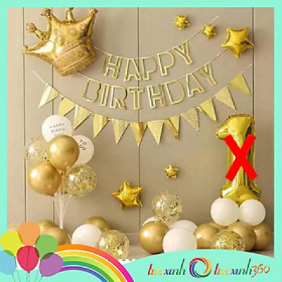 Combo trang trí sinh nhật 1 trụ bóng