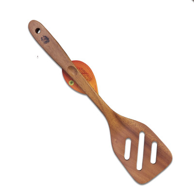 Sạn Gỗ TS39 Xà Cừ Cán Dài 3 Rãnh Chiên Xào Thức Ăn ( 35 x 8 cm ) - Đồ Gỗ Nhà Bếp Thương Hiệu Trường Sơn