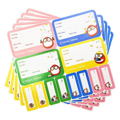 Nhãn Vở Việt Nam Trong Tôi Là 4 Ô Kèm Sticker - The Sun (20 Nhãn)