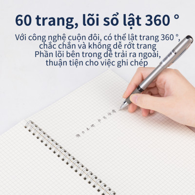 Sổ Tay Ghi Chép Bìa Nhựa Khổ A5 Deli 60 Trang  - Giấy Kẻ Ngang/Kẻ Ô Vuông Caro - 1 Quyển - LPA560