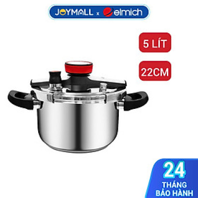 Nồi áp suất 5L Elmich EL8284 22cm, Hàng chính hãng, inox 304 an toàn cho sức khỏe, đáy từ - JoyMall