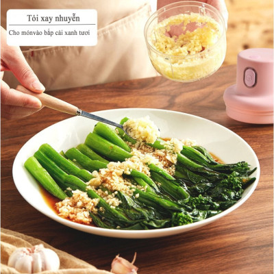 Máy Xay Tỏi , Máy Xay Thức Ăn Đa Năng Tiện Dụng - Pin Sạc Tích Điện - Dung Tích 250ml - Energy Green Lighting