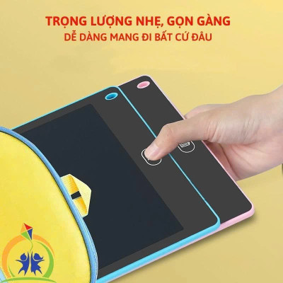 Bảng Viết Cảm Ứng Điện Tử 3D Đa Sắc 12 Inch Thông Minh Tự Xóa Dành Cho Bé - Bảng Vẽ Đồ Họa Bút Dạy Học LCD Xanh Dương