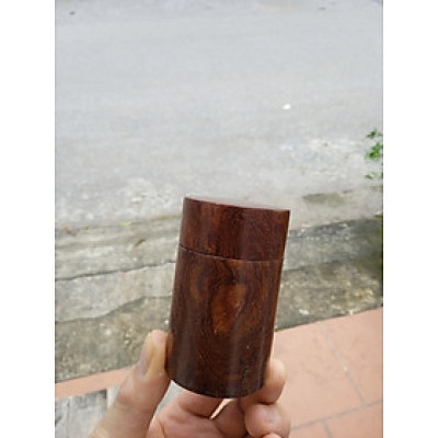 Lọ đựng tăm gỗ trắc NH HOME hình trụ 