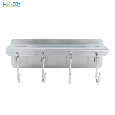 Kệ treo dao kéo Inox 304 có 4 móc treo dán tường Hobby home decor KDT