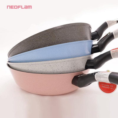 [Hàng chính hãng] Chảo xào/ Chảo đa năng Reverse Neoflam - 28cm. 4 màu Hồng - xanh dương - Ghi xám - Trắng xám