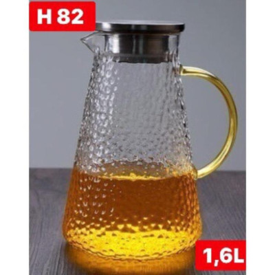 Bộ bình thủy tinh quai tròn kèm 2 cốc sần 300ml (không có giá và khay)