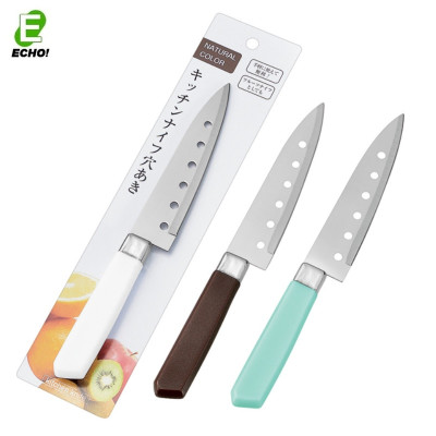 Dao gọt trái cây đục lỗ Echo 22.5cm - |Xanh|Trắng|Nâu| - Hàng Nội Địa Nhật Bản