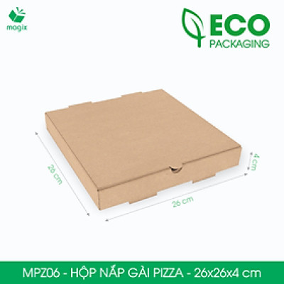 MPZ06 - 26x26x4 cm - 20 Hộp nắp gài pizza đa dụng - Hộp nắp gập, hộp carton gói hàng, hộp quà