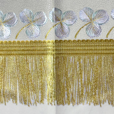 Khăn trải bàn W.751 90x150 cm, hoa văn nổi - nhũ vàng sang trọng không thấm nước, dễ làm sạch