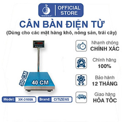 Cân Bàn Điện Tử XK3108A - Mặt Bàn Cân 400x500MM - Đầu Chống Nước