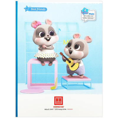 Combo 5 Tập Class Best Friend - 4 Ly Ngang 200 Trang 80gsm - Hồng Hà 0441 (Mẫu Màu Giao Ngẫu Nhiên)
