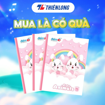 Bộ 5 Tập học sinh 96 trang Thiên Long Điểm 10 TP-NB057- 96 trang - 5 ô ly vuông