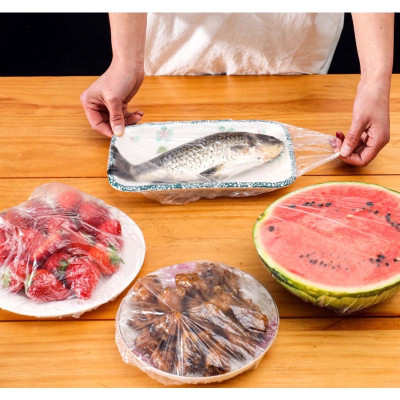 Com 2 túi 100 màng bọc thực phẩm bo chun co giãn thông minh , phù hợp mọi hình dạng ,giúp thực phẩm luôn tươi mới  tiện lợi tiết kiệm an toàn 