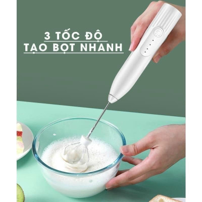 Máy tạo bọt cà phê cầm tay 3 chế độ sạc điện, máy đánh trứng mini đa năng sạc usb