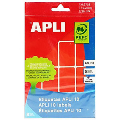 Nhãn Dán Đỏ 10 Miếng 25x40_2756 APLI