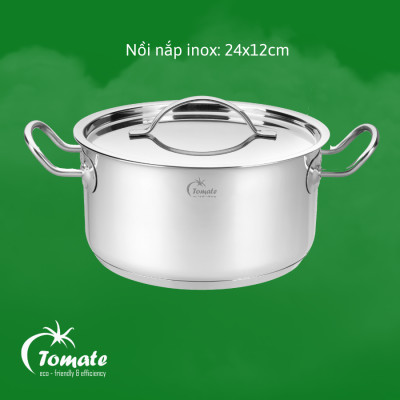 Bộ Nồi Chảo Inox 304 – 7 Món TOM 0707 - Nồi từ - 5 lớp đáy - chảo chống dính - nắp inox 