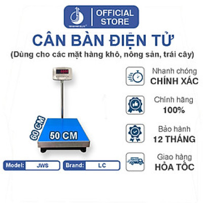 Cân Bàn Điện Tử JWS - Mặt Bàn Cân 500x600MM - Đầu Chỉ Thị Chống Nước
