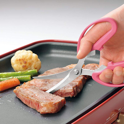 [CHÍNH HÃNG] Kéo nhà bếp đầu cong siêu sắc bén Shimomura Yaki Party - Hàng nội địa Nhật Bản