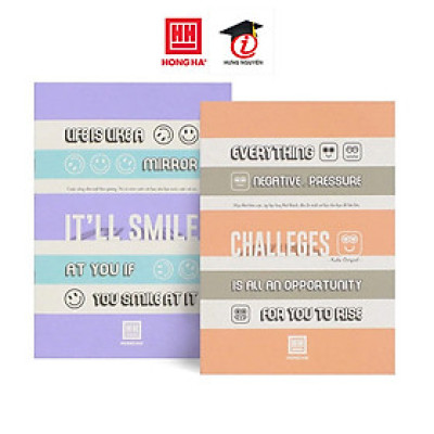Vở kẻ ngang Hồng Hà 72 trang - Gáy ghim - Study Be Yourseft 1462 định lượng 70 gm2 độ sáng 90-92 ISO Khổ vở 180 x 252 mm (Giao bìa ngẫu nhiên)