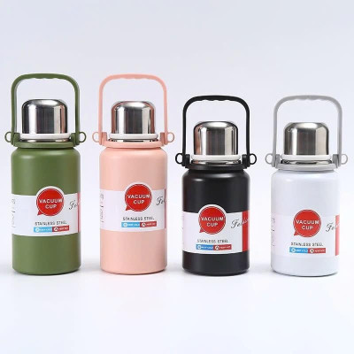 Bình Giữ Nhiệt Cup Inox 316 Nắp Kèm Cốc Có Tấm Lọc Trà, Tay Cầm Tiện Lợi - giao mầu ngẫu nhiên