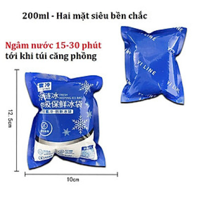 COMBO 5 Túi đá gel khô 200ml bảo quản thực phẩm, an toàn, tiện lợi - Không chảy nước - Giữ lạnh thực phẩm, đồ ăn Túi đá khô giữ nhiệt bảo quản lạnh sữa an toàn, tiện lợi - Giao Mẫu Ngẫu Nhiên