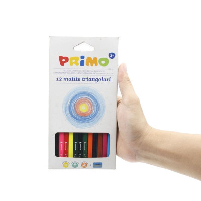 Hộp 12 Bút Chì Màu Tam Giác Sơn Mài Jumbo Kèm Chuốt - Primo 515TRIS12