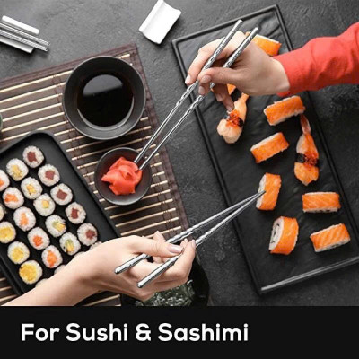 Set 2 vĩ  đũa inox đầu xoắn chống trượt, chống trơn khi gắp, không bị đen, mốc, chịu lực tốt, khó cong, vênh dễ cầm nắm , an toàn và  tiện lợi