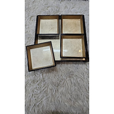 Bộ khay kèm 4 đĩa sơn mài cao cấp dùng để đựng bánh kẹo, làm quà tặng,.....