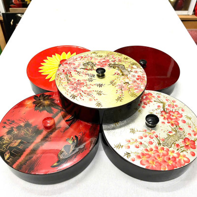 Hộp Mứt Sơn Mài Cao Cấp đựng hạt, mứt, bánh kẹo ngày Tết, trang trí, làm quà tặng ý nghĩa