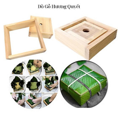 Set 2 khuôn làm bánh chưng thông minh khuôn gỗ tự nhiên