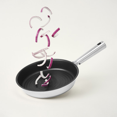 Chảo SUIT STS LocknLock  - hệ thống khóa dầu - Thép không gỉ - Thiết kế móc treo - Dùng bếp từ - Màu tự nhiên