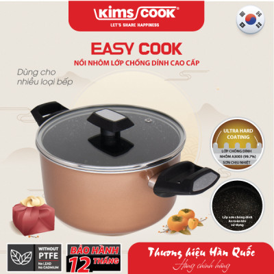 Nồi KIMS COOK Easy Cook 18cm hợp kim nhôm chống dính vân đá