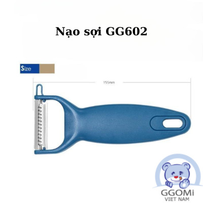 Hàng chính hãng: Nạo nhỏ lưỡi răng cưa GGOMi Hàn Quốc GG602. Dùng để bào nạo vỏ, nạo sợi rau củ quả