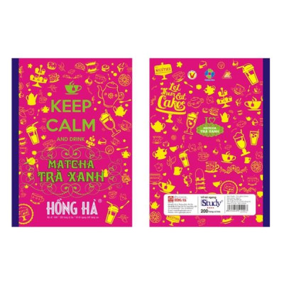 Vở Keep Calm & Matcha Trà Xanh - Kẻ Ngang 200 Trang - Hồng Hà 1400 (Mẫu Màu Giao Ngẫu Nhiên)