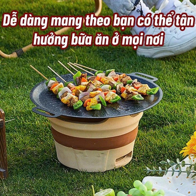 Chảo nướng đá chống dính, chảo nướng thịt BBQ không dầu Hàn Quốc dùng cho mọi loại bếp size 32cm Hàng Loại 1
