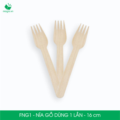 FNG1 - Combo 500 Nĩa gỗ dài 16 cm dùng 1 lần - Dĩa gỗ dài dùng 1 lần tiện lợi thân thiện môi trường
